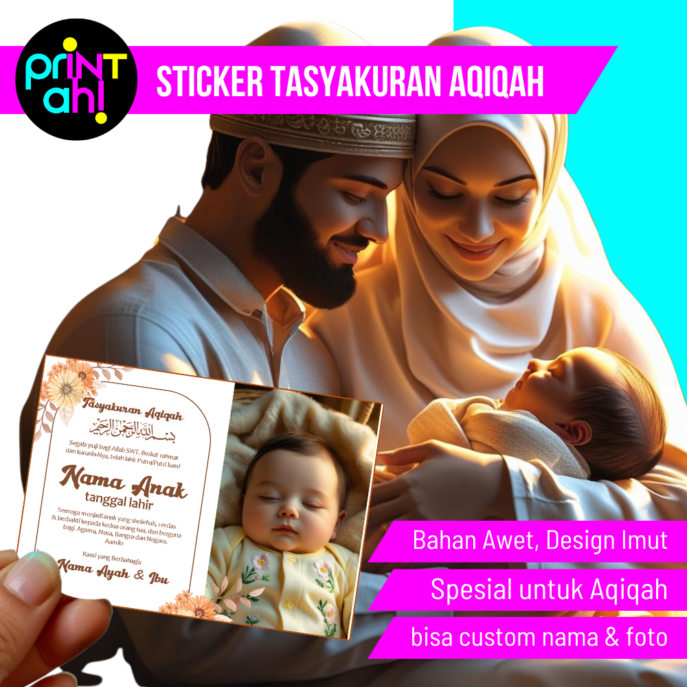 

Print Ah! Cetak Kartu Stiker Tasyakuran Aqiqah, Custom Stiker Tasyakuran Aqiqah Langsung Jadi