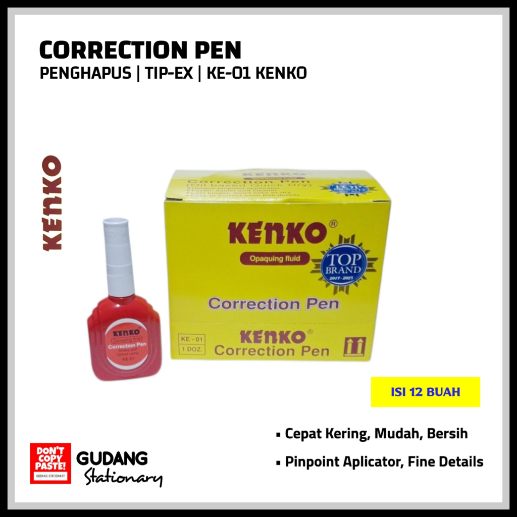 

Correction Pen | Penghapus Tip-Ex KE-01 KENKO [ isi 12 piece ]