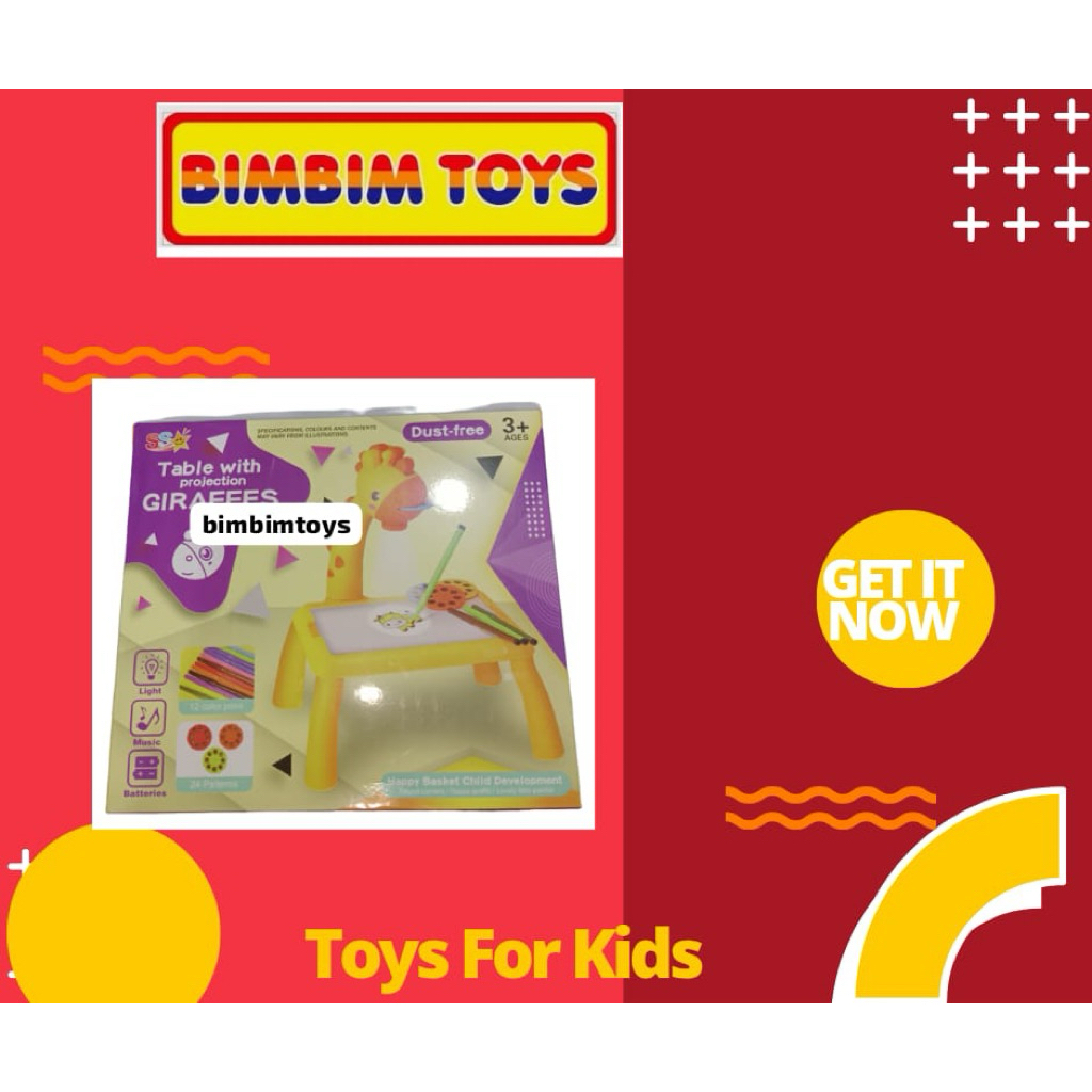 TABLE WITH PROJECTION , MEJA BELAJAR GAMBAR MELUKIS MEWARNAI PROYEKTOR PROJECTOR , MEJA BELAJAR GAMB