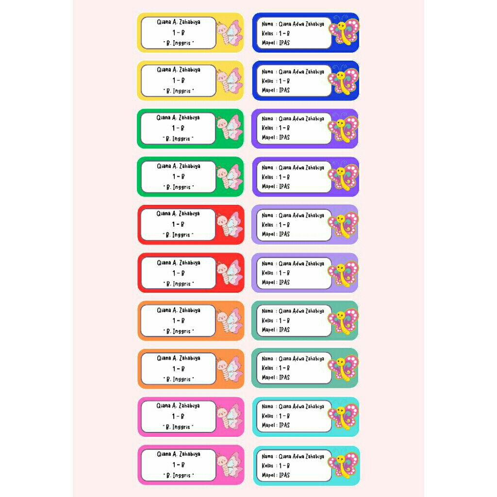 

STICKER LABEL NAMA CUSTOM Girls series 10pcs