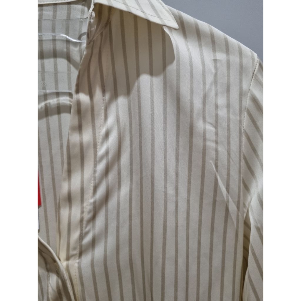 kemeja stripes satin hnm
