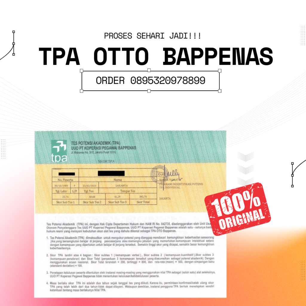 SERTIF TPA OTTO BAPPENAS ORIGINAL
