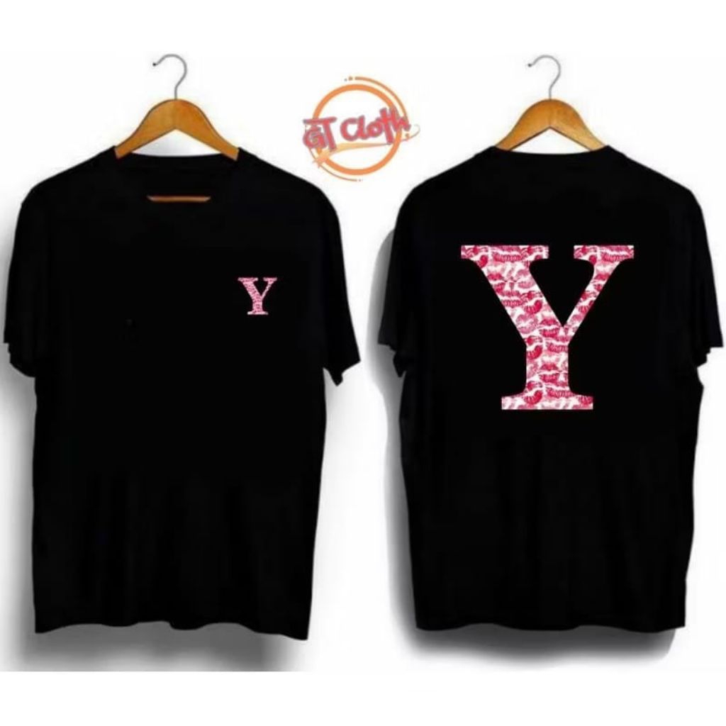 KAOS DISTRO INISIAL HURUF Y LOGO KISS BAHAN COTTON COMBED 30S 1
