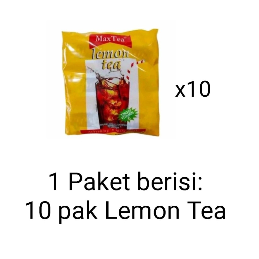 

Paket 10 pak Max Tea Lemon Tea 30sachet x 25gr