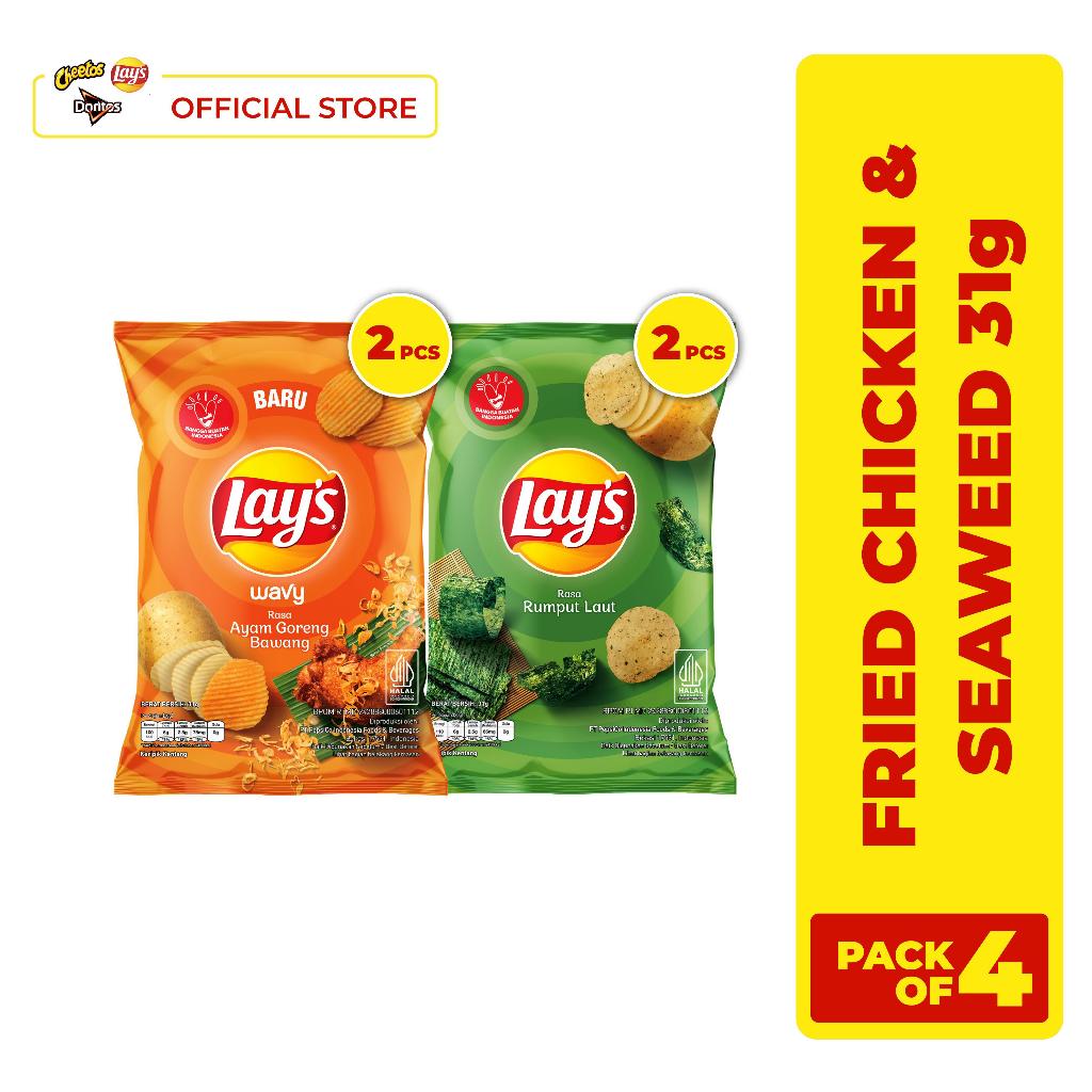 

Lay's Seaweed & Lay's Wavy Fried Chicken 31gr - Pack of 4
