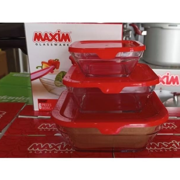 Maxim glassware 3 toples mangkuk serba guna