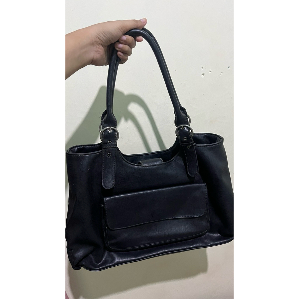 Nine West - Shoulder Bag Original Store Tas Totebag Hitam Preloved