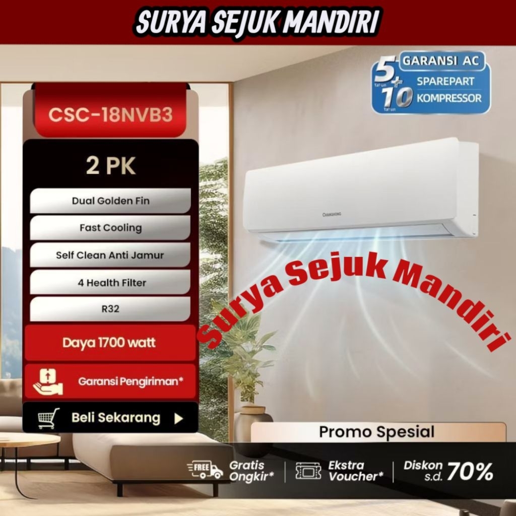 AC CHANGHONG 2 PK CSC18NVB   Ac Changhong 2 Pk R32 Turbo Deluxe Double Gold Fin CSC18NVB