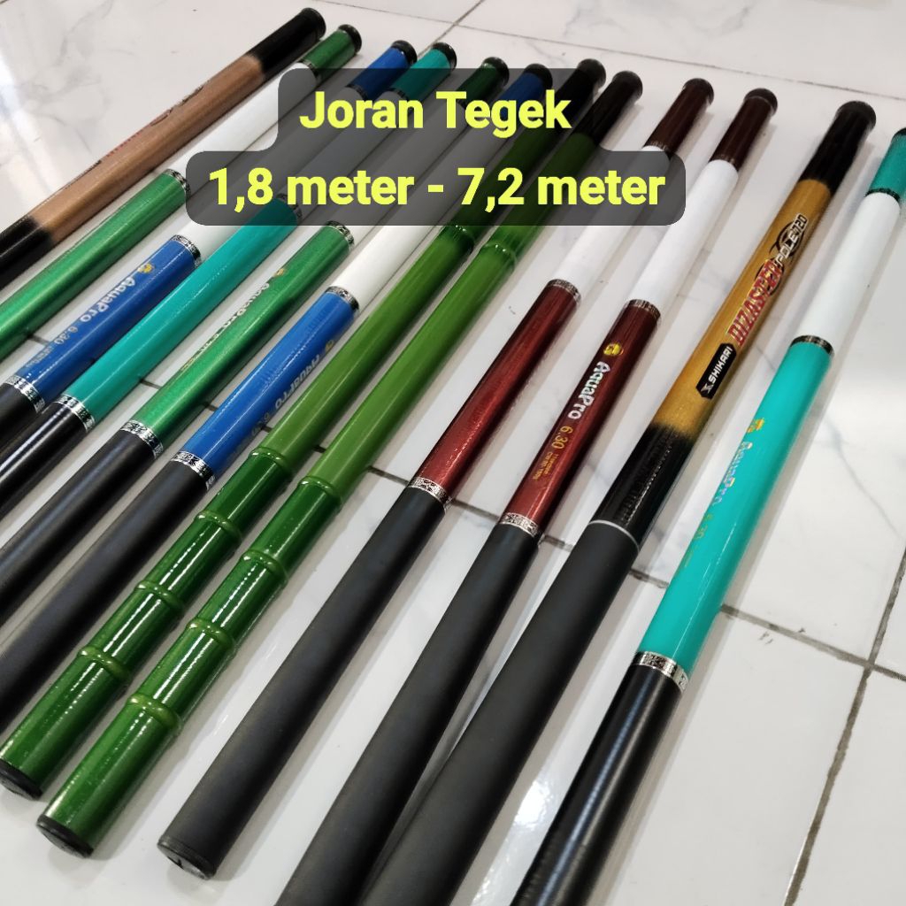 Tegek Bendera 8 meter, Tegek Bendera 7 meter, Tegek Bendera 6 meter, Joran Tegek Pancing Kuat Tongka