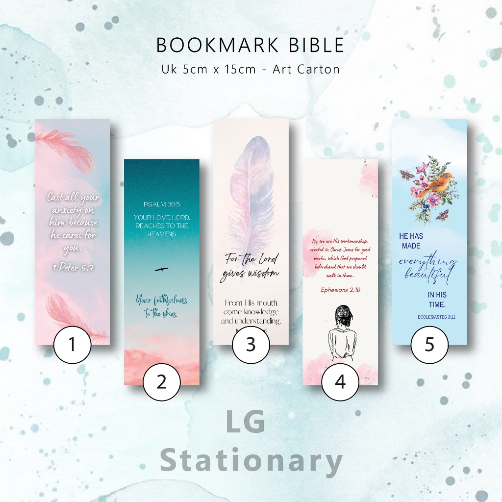 

Pembatas Buku Bible Ayat Aesthetic / Bookmark 5 x 15 (Set)