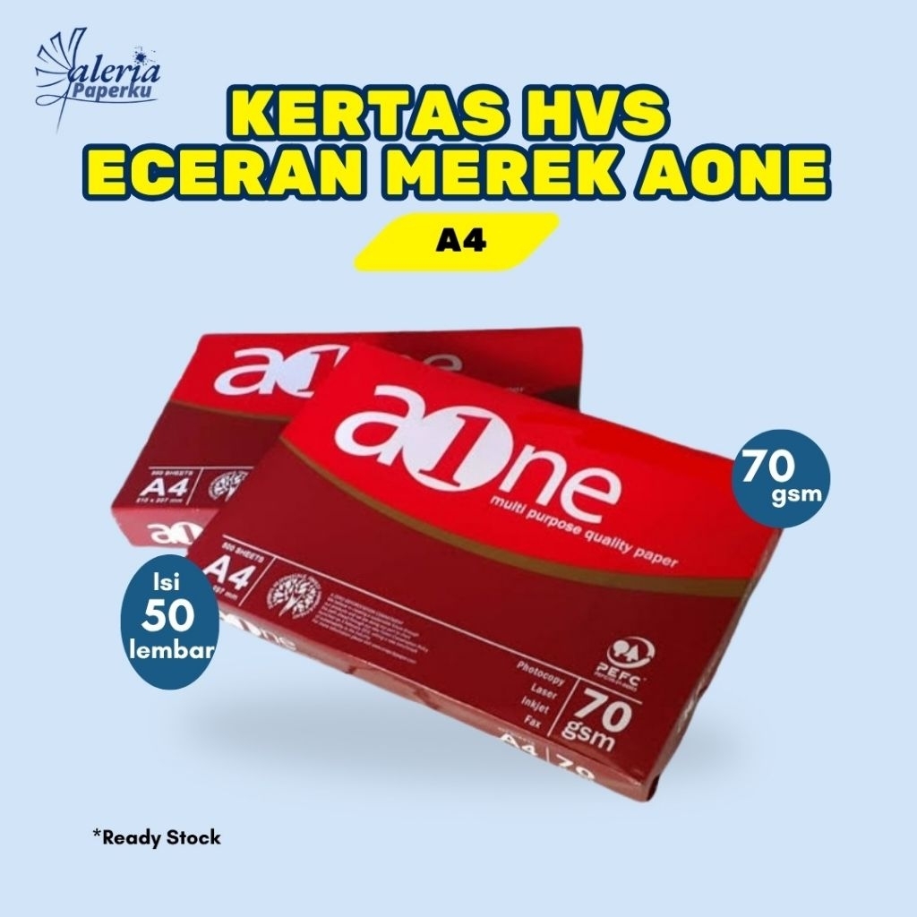 

KERTAS HVS ECERAN A4 70 GSM (ISI 50 LEMBAR) | HVS AONE | KERTAS PRINT | KERTAS FOTOCOPY