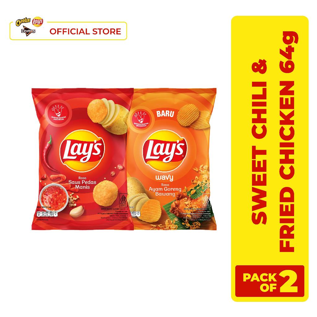 

Lay's Sweet Chili & Lay's Wavy Fried Chicken 64gr - Pack of 2