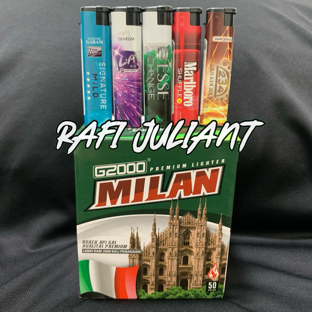 Korek BARA Refillable G2000 Milan Slim RKK Stiker (isi 50pcs)