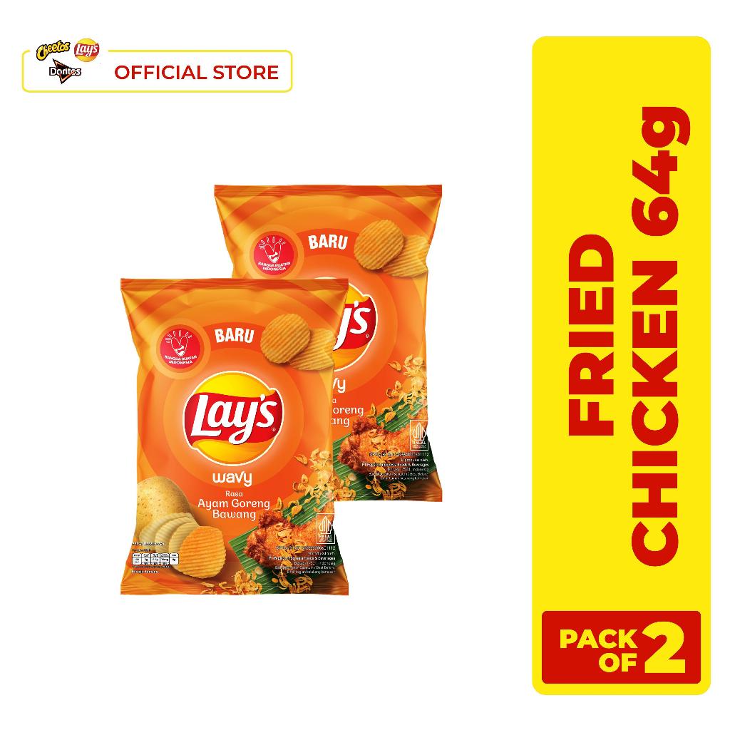 

Lay's Wavy Fried Chicken Potato Chips 64gr - Pack of 2