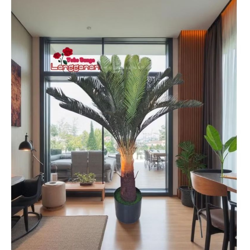 POHON SIKAS ARTIFICIAL / SIKAS PLASTIK BAHAN LATEX TINGGI 85 CM DENGAN POT