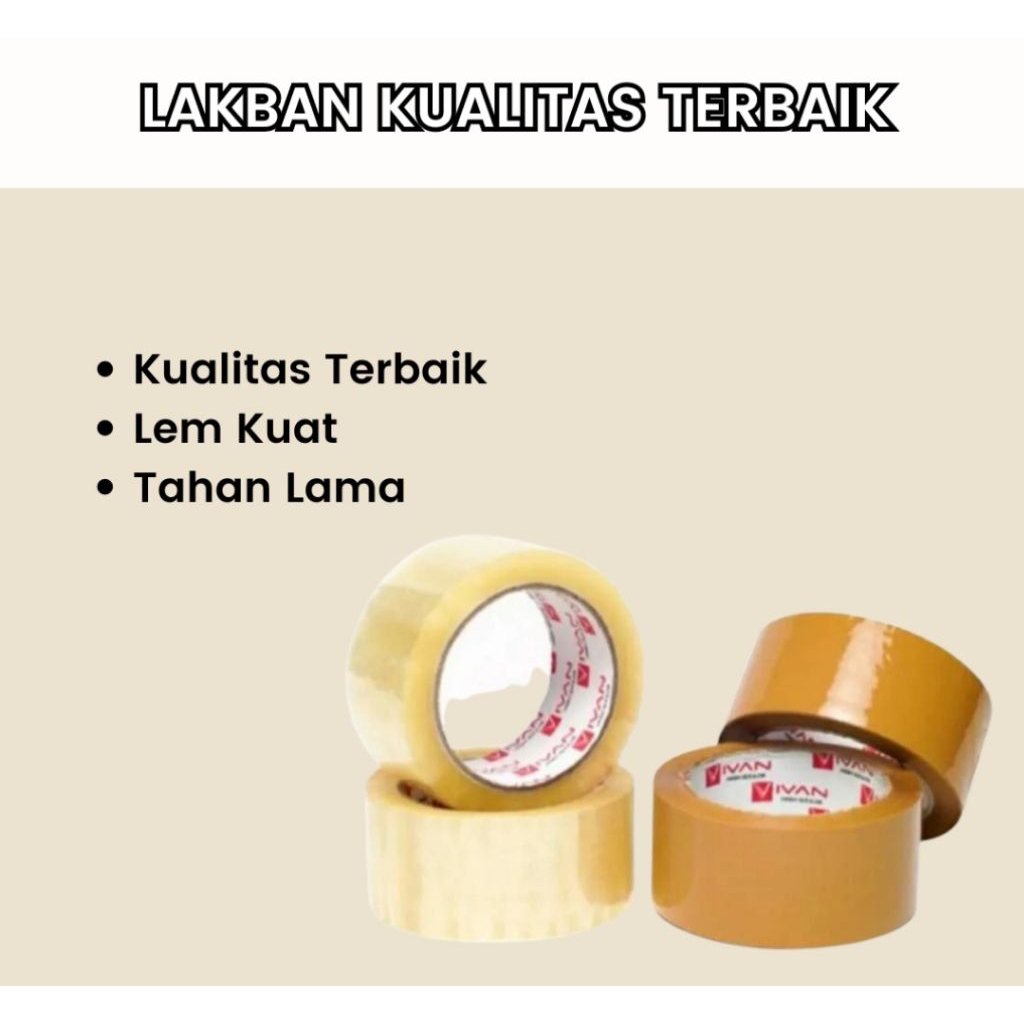

Lakban Bening Coklat Packing Tebal 45mm x 90 yard isolasi Online Shop