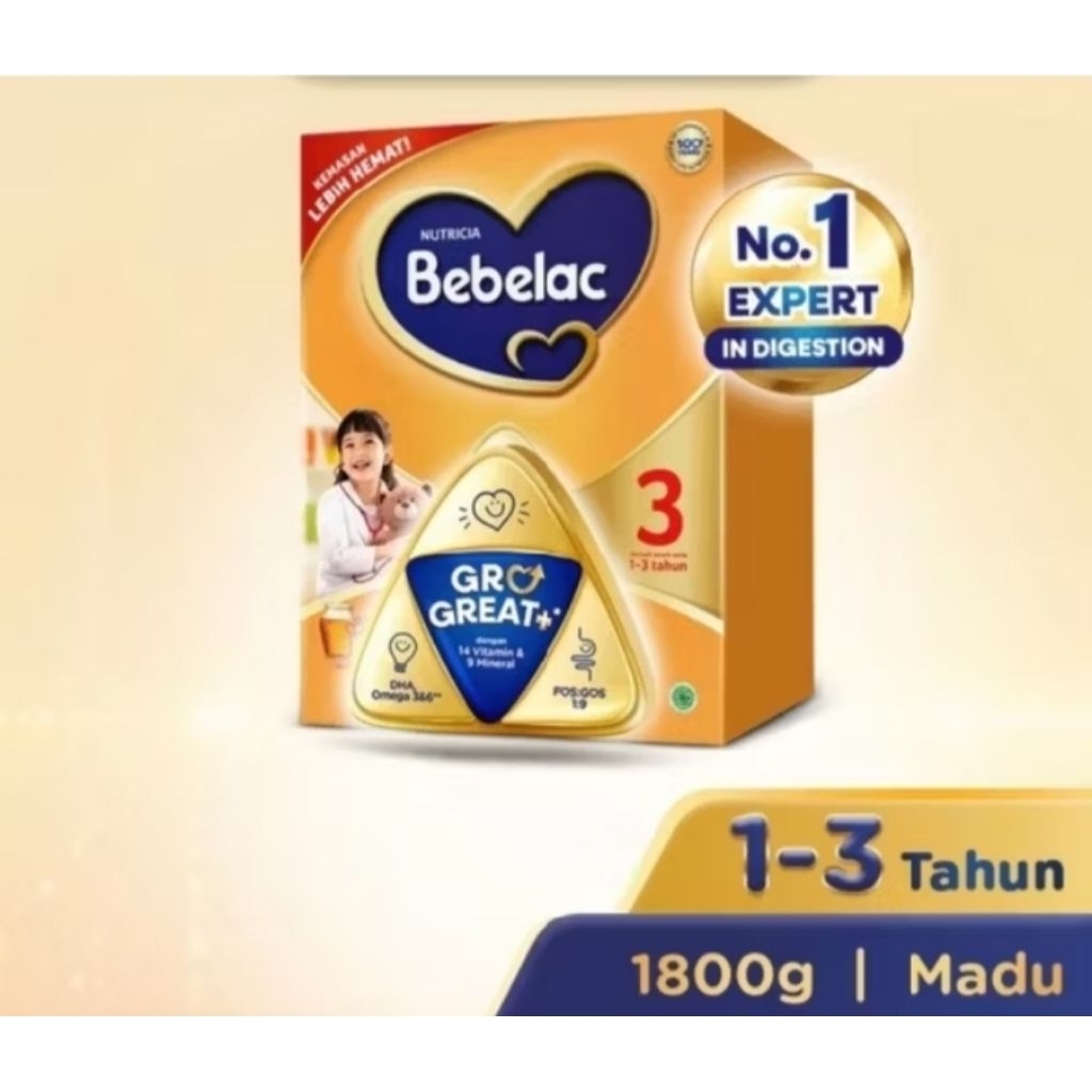 

SUSU BEBELAC Tahap 3 (1-3 tahun) 1800gr Vanila / Madu