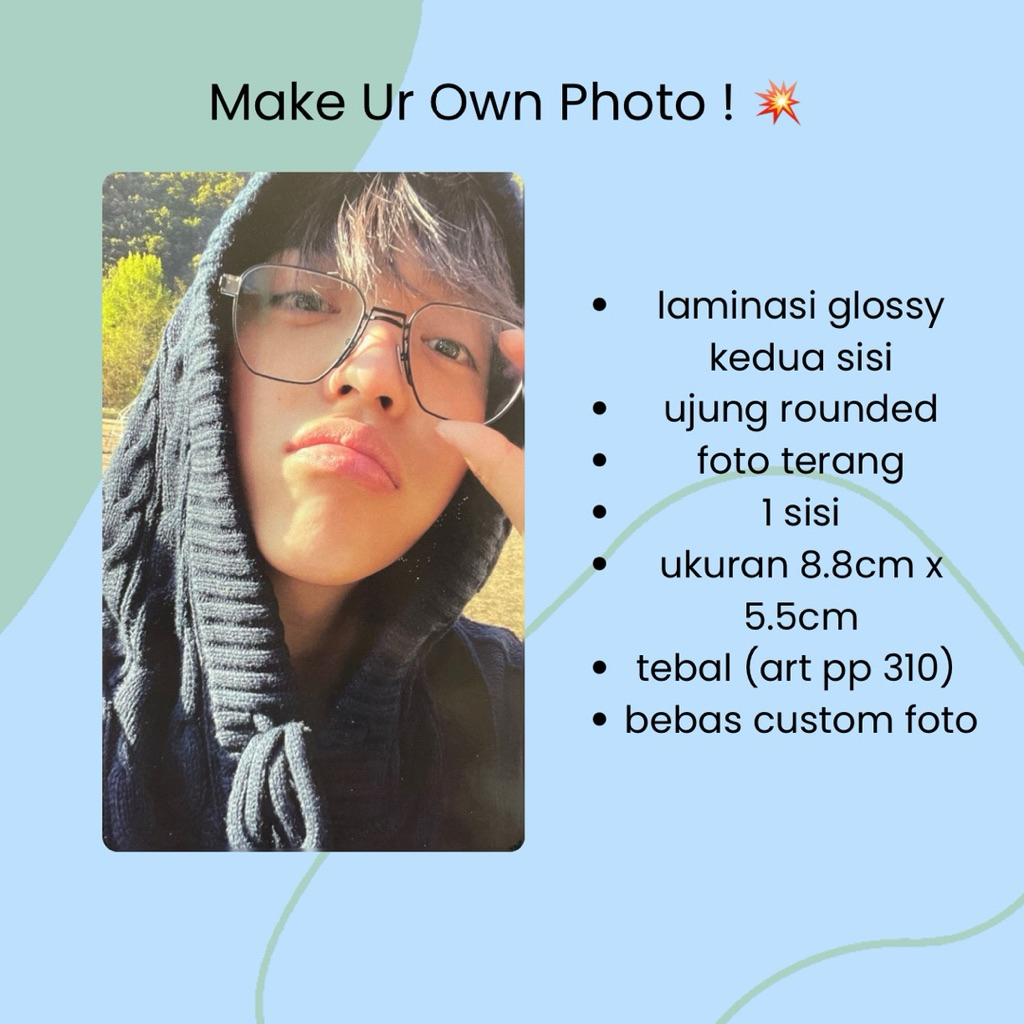 CUSTOM PHOTOCARD TANPA PRE ORDER DAN TANPA MINIMAL PEMBELIAN