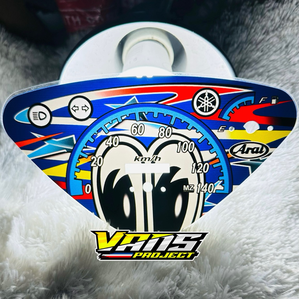 Papan Speedometer panel speedo Mio Motif ARAI Nakano Rabbit Blue Indiglow Yamaha Mio Sporty & Mio Sm