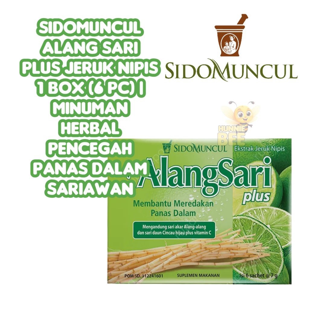

Sidomuncul Alang Sari Plus Jeruk Nipis 1 Box (6 Pc) | Minuman Herbal Pencegah Panas Dalam & Sariawan