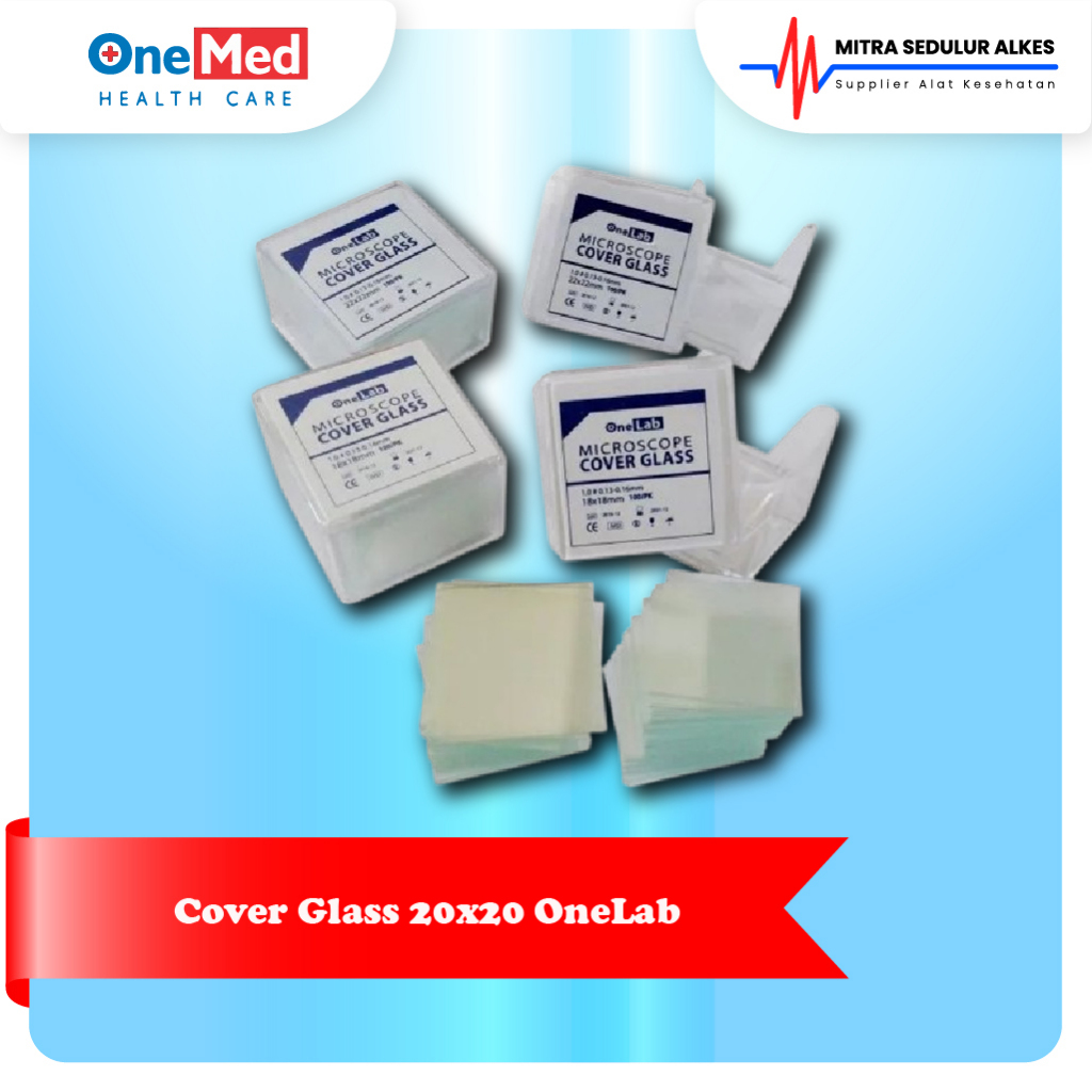 Cover Glass 20x20 Onemed / Kaca Penutup Mikroskop