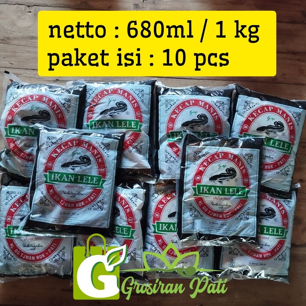 

kecap lele 680ml / 1 kg paket isi 10 pcs