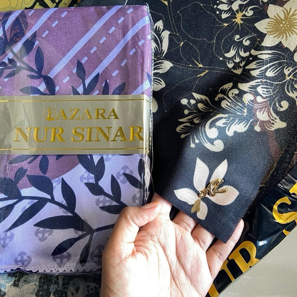 ECER GLOWING NURSINAR / jilbab motif luxury / kerudung motif segiempat /jilbab luxury /hijab nur sin