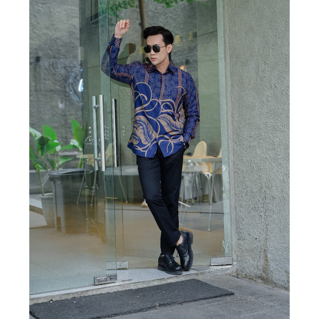 Baju Batik Pria Slimfit Mewah Terbaru 2025 Batik Pria Lengan Panjang Lapis Furing Kualitas Premium