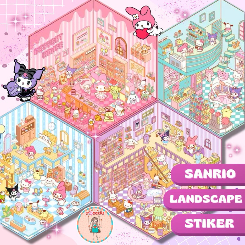 

Stiker 3D DIY Dekorasi Ruangan Sticker Premium Satisfying Decoration Mainan Anak Capybara Korea Mainan Edukasi Landscaping/Stiker sanrio landscape sticker Cinamonroll Kuromi Melody/Stiker lucu