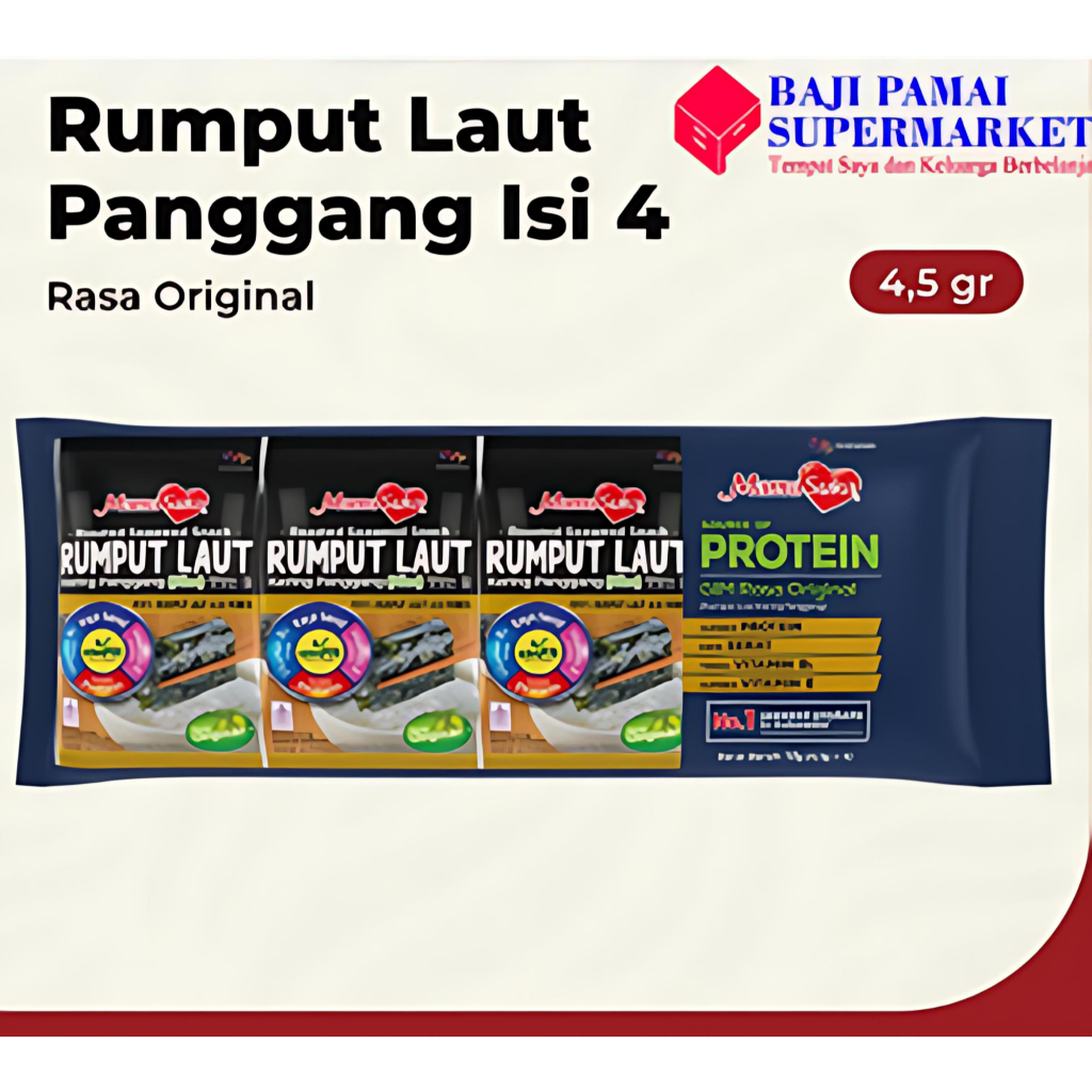 

Mamasuka Rumput Laut Kering Panggang Nori Original isi 4 pcs