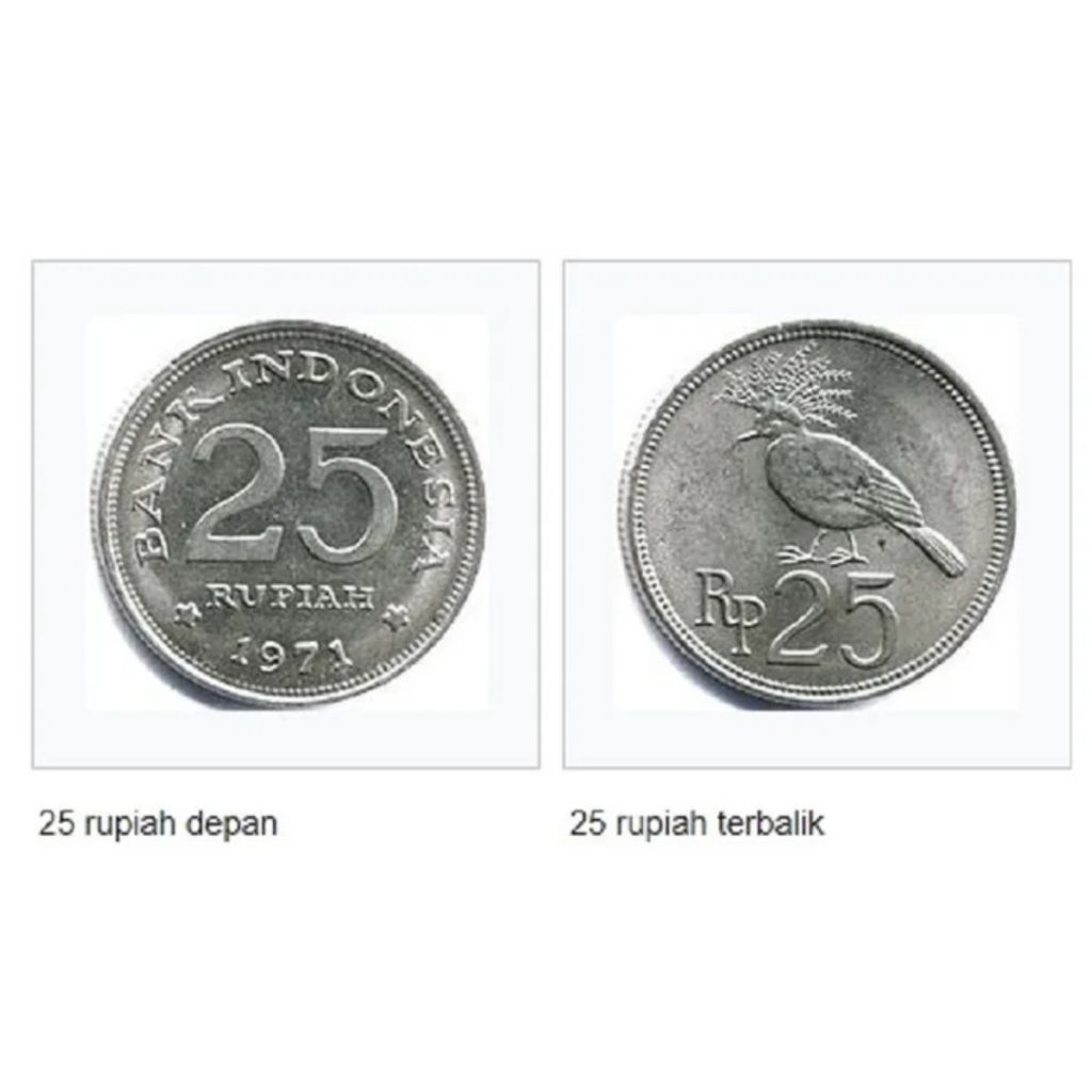 Uang koin mahar 25 rupiah tahun 1971