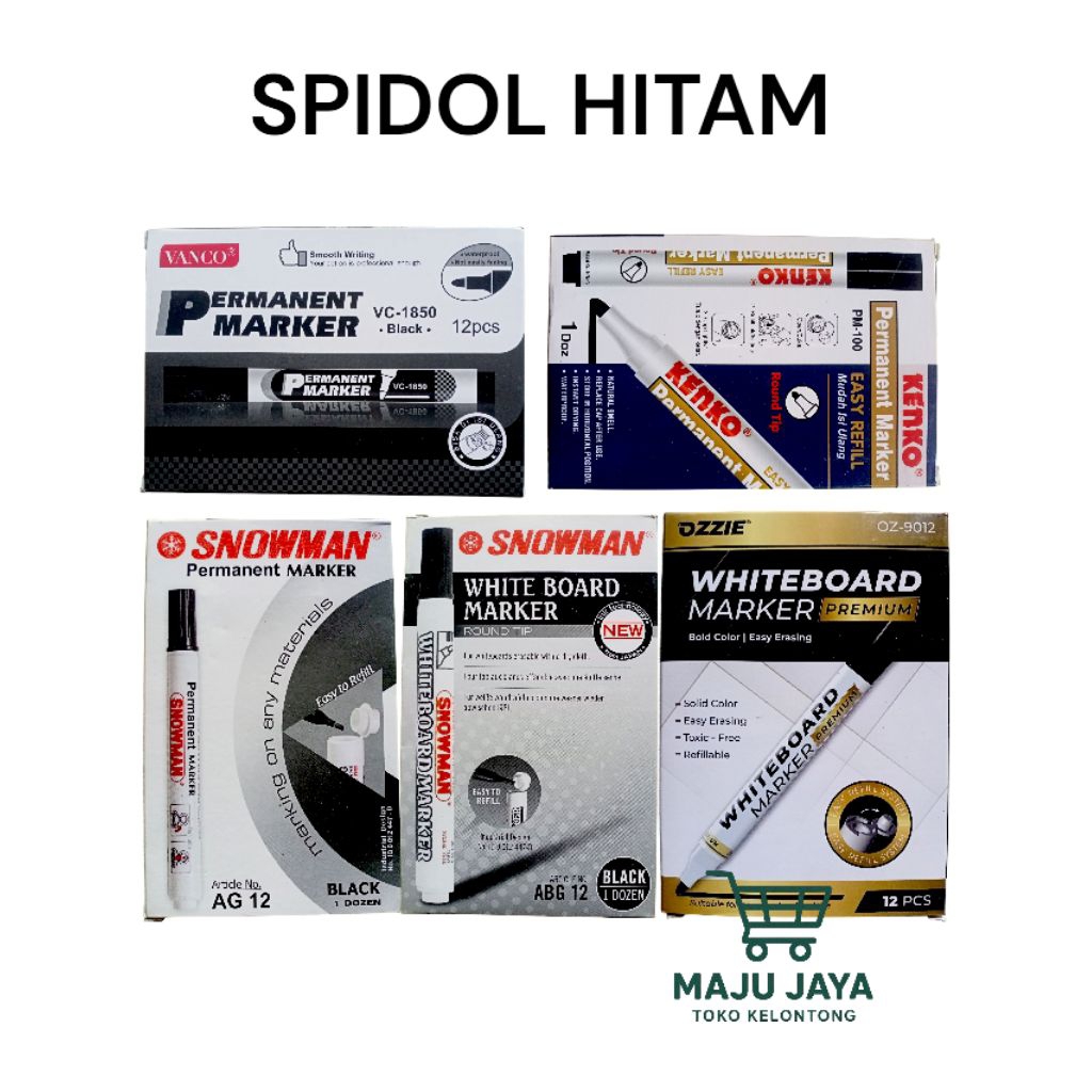 

SPIDOL HITAM BESAR SNOWMAN/KENKO/OZZIE/VANCO