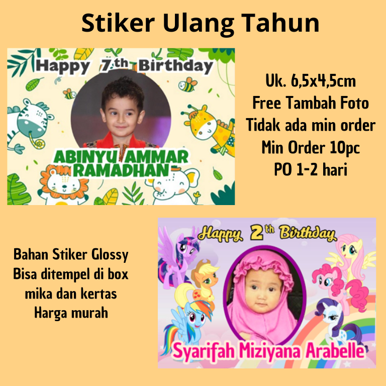 

(Pre Order) Stiker Ulang Tahun Mini untuk Hampers, Nasi Kotak, Snack Box uk 6.5x4,5cm