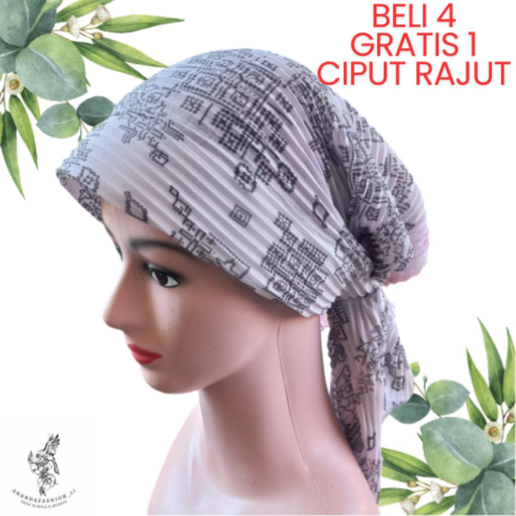 Kupluk Kerpus Ciput Topi Plisket Wanita Cantik