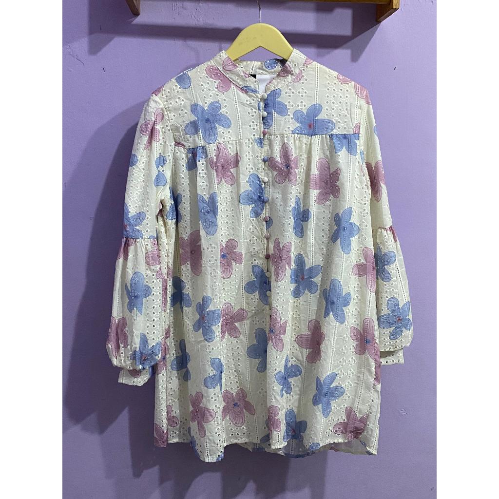 TUNIK KATBOL KATUN BUNGA BUNGA