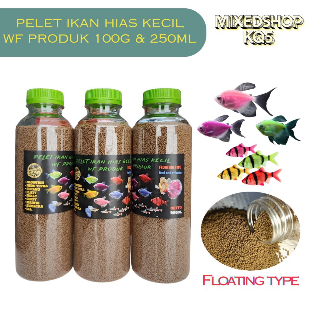 PELET PAKAN IKAN HIAS KECIL | PAKAN IKAN CUPANG | PAKAN IKAN TETRA | PAKAN IKAN MOLLY DAN IKAN KECIL