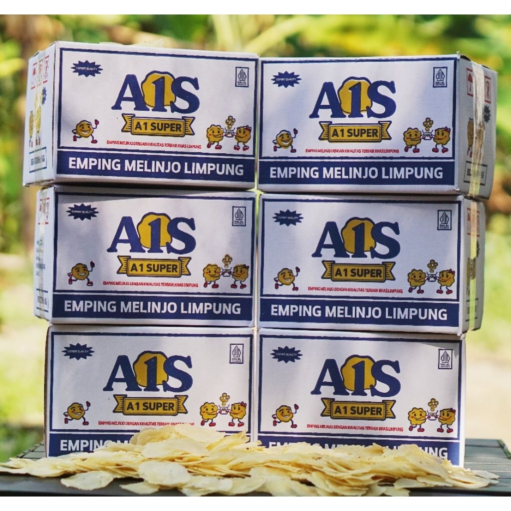 

Emping melinjo kering kemasan dus 1kg LB dan SP