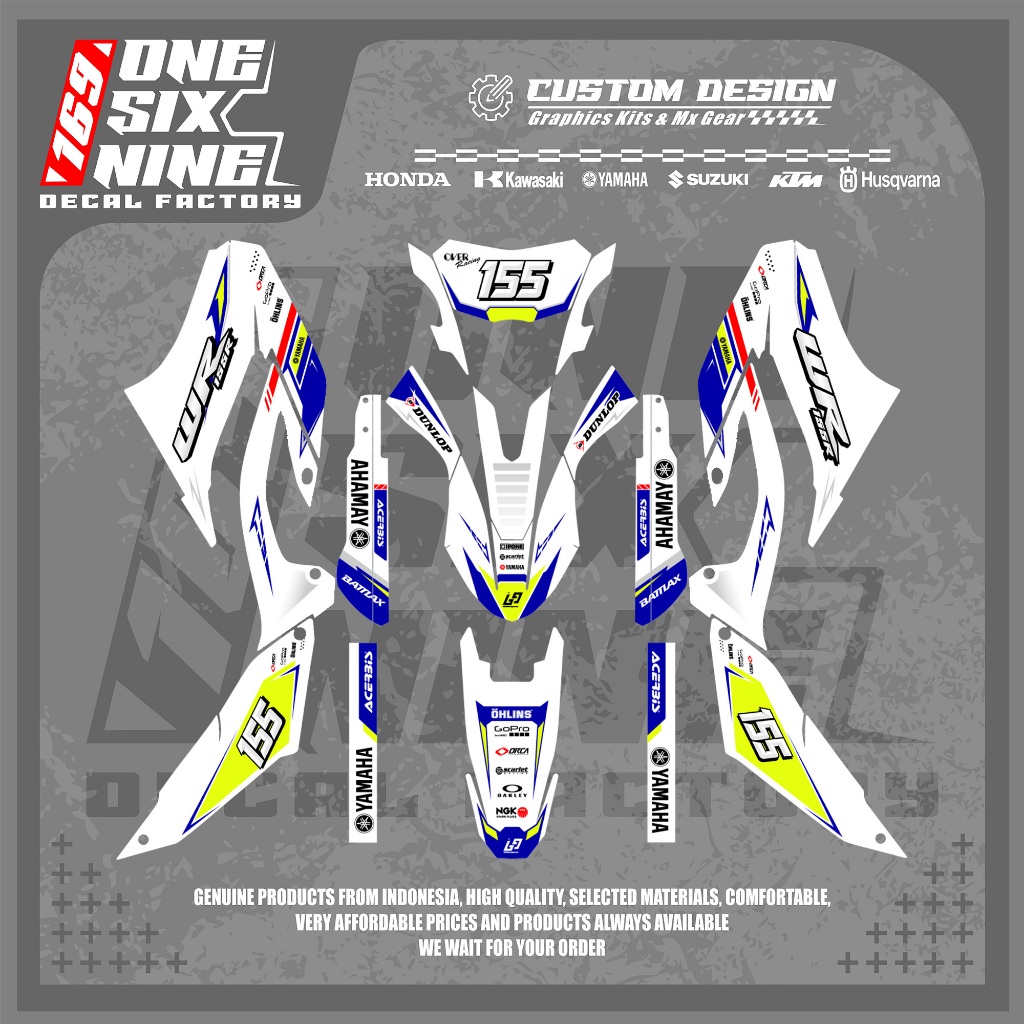 Decal WR 155 Bisa Request Tema – Army, Motocross, Anime, dll - decal Wr 155 Putih Stabilo
