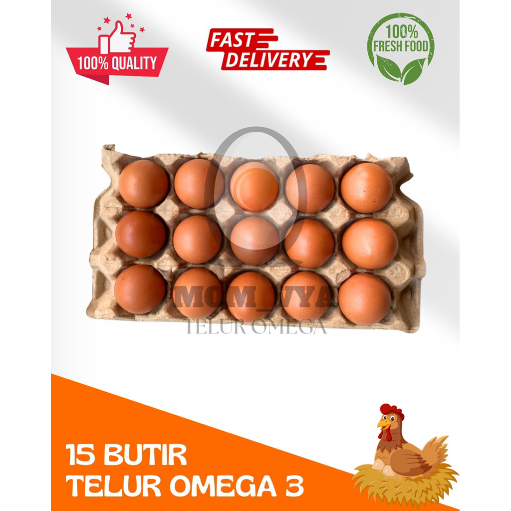 

Telur Ayam Omega 3 Premium Grade A - 15 butir