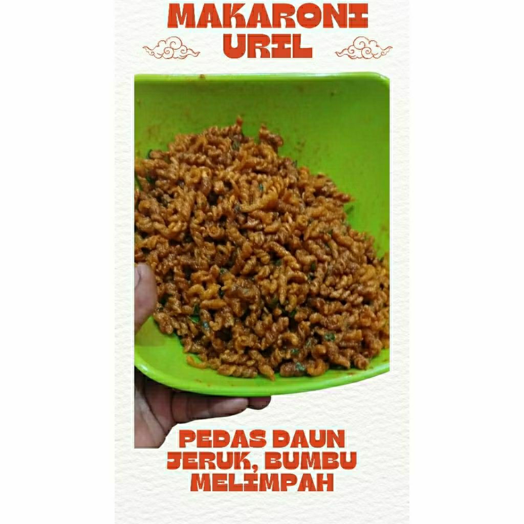 

MAKARONI URIL 500 GR, PEDAS DAUN JERUK, ENAK, GURIH, PEDAS NAGIH TIDAK ALOT