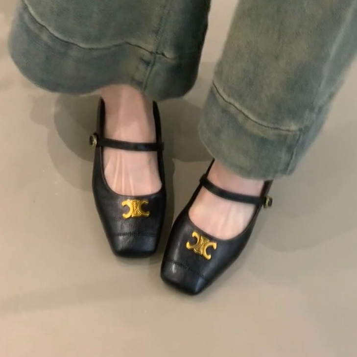 Mary Jane Ujung Persegi Wanita Flat, Loafer, Mules, Slip - on, Sepatu Kerja, Sandal, Ballet Shoes - 