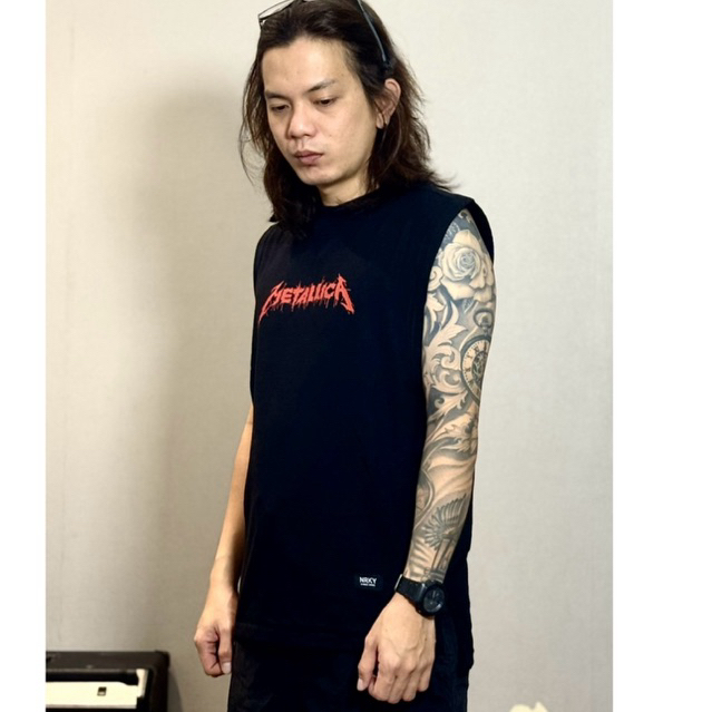 NRKY kaos singlet pria lekbong bahan katun metalica/ unisex