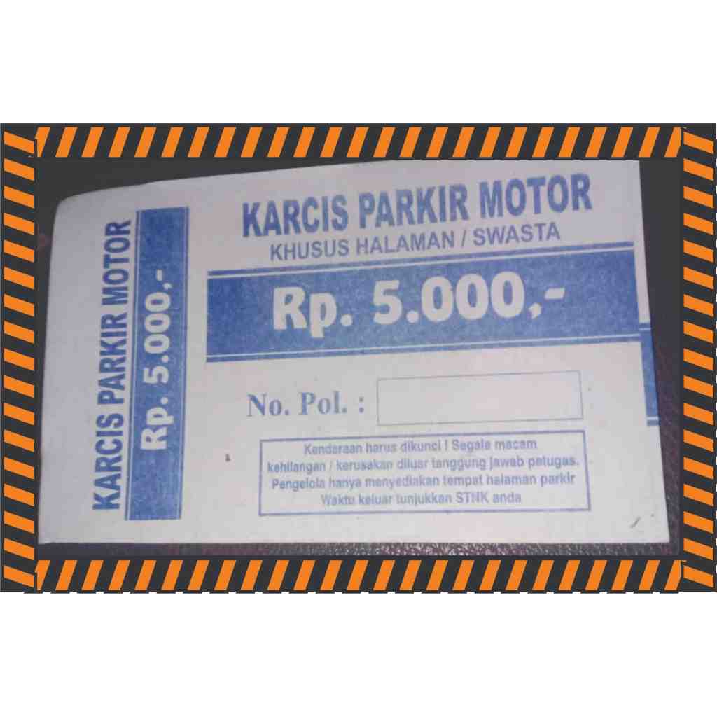 KARCIS PARKIR MOBIL MOTOR