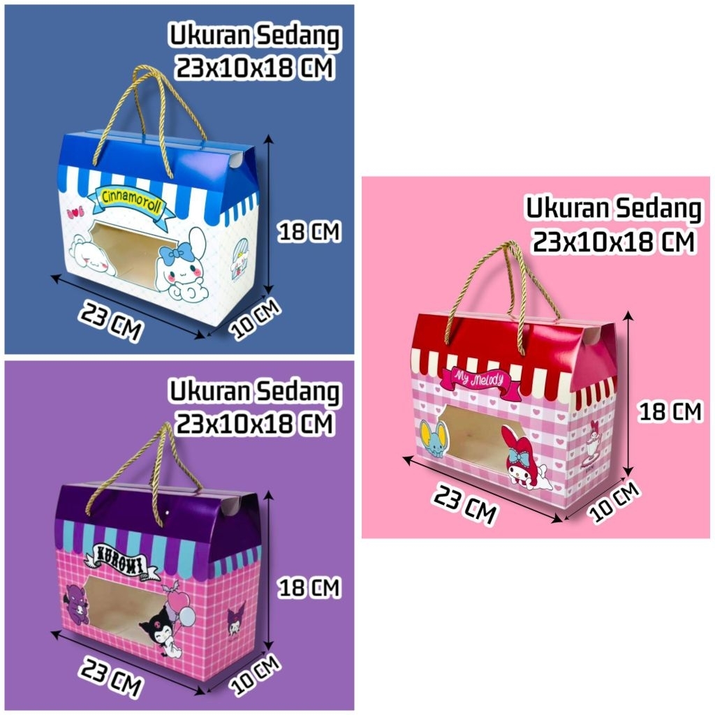 Paperbag Box snack anak ulang tahun/kotak snack ulang tahun anak