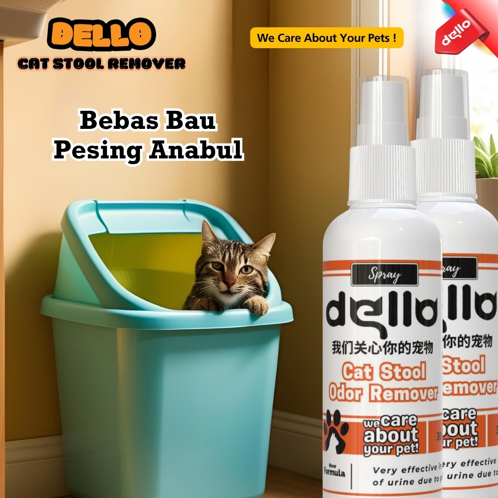 Desinfektan Penghilang Bau Pesing Kucing Stool Odor Remover Spray 30ml DELLO