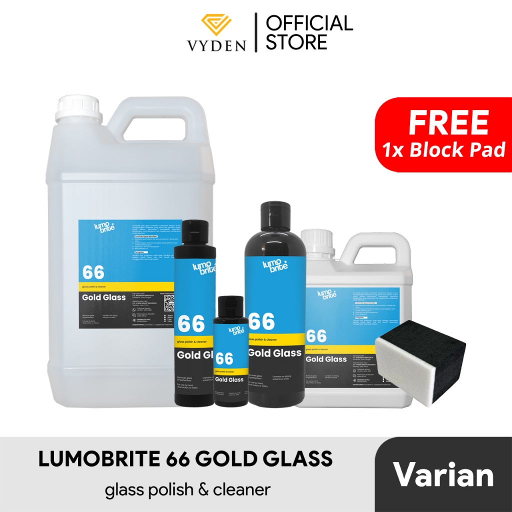Pembersih Jamur Kaca Mobil LUMOBRITE 66 GOLD GLASS POLISH Compound Scrub Renew Eropa Jepang Spion Bu
