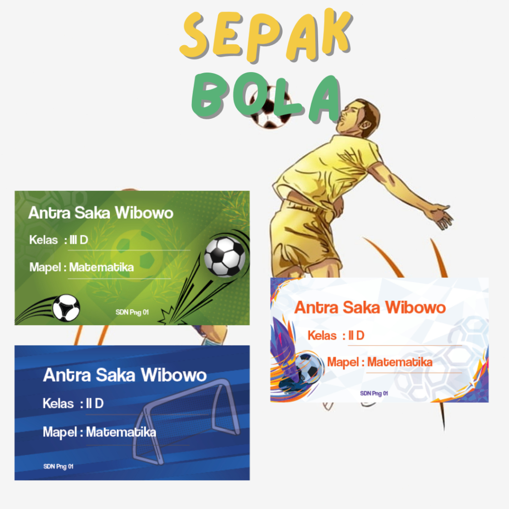 

Label Custom Nama dan Mata Pelajaran Sepak Bola Anak – Desain Lucu & Ceria!