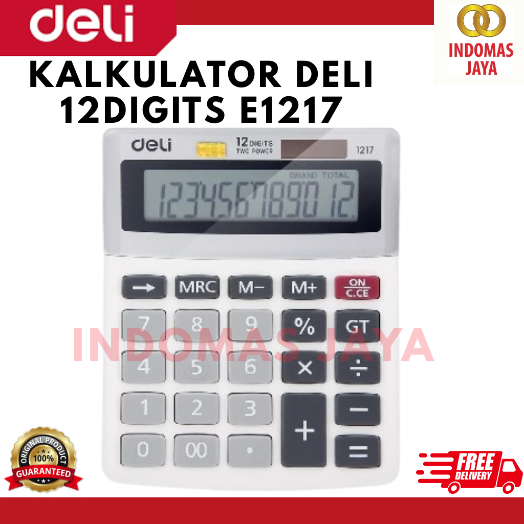 

Deli Kalkulator 12 Digit tampilan LCD besar berkualitas E1217