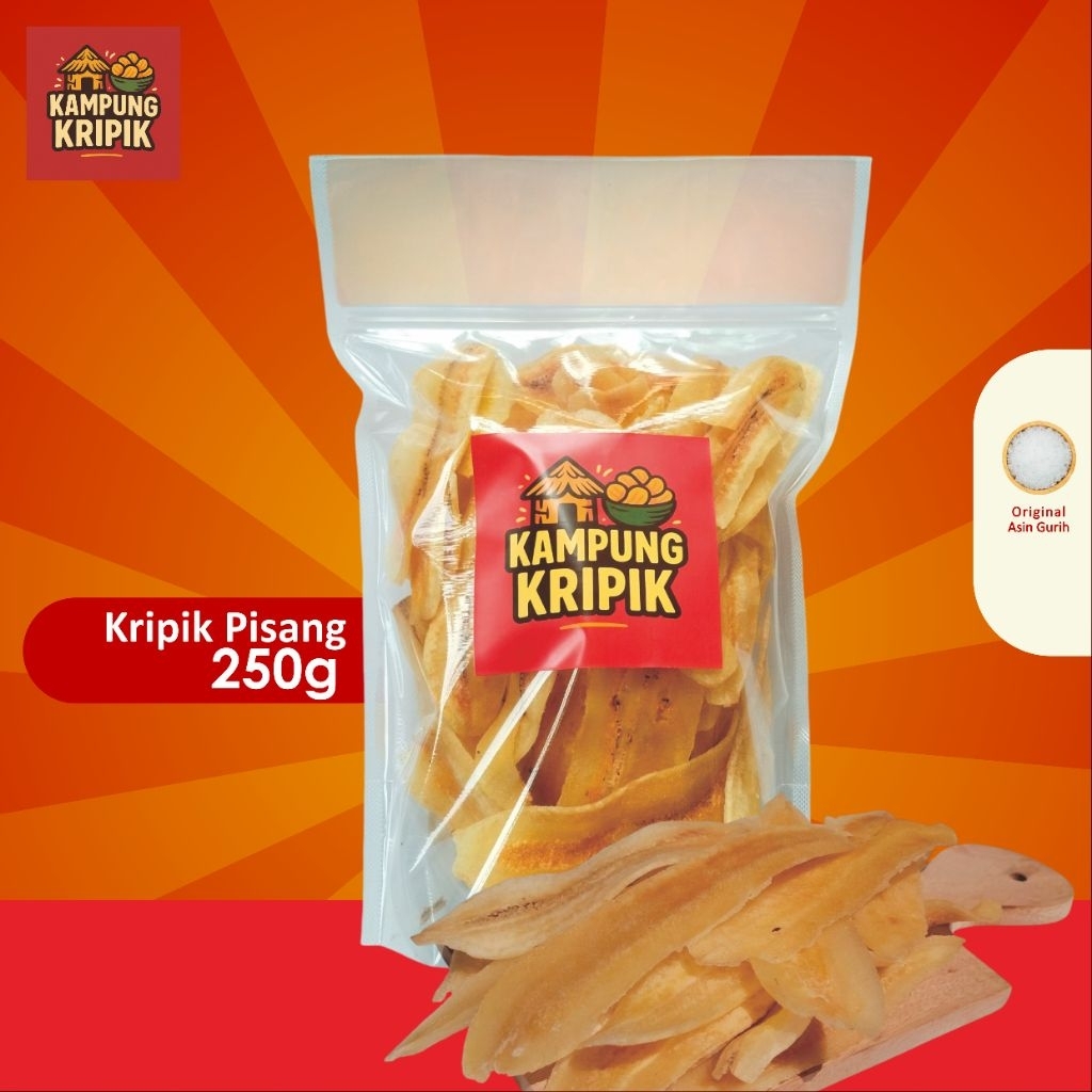 

Keripik Pisang Kepok 250gr Camilan Fresh Alami Renyah Gurih Nagih