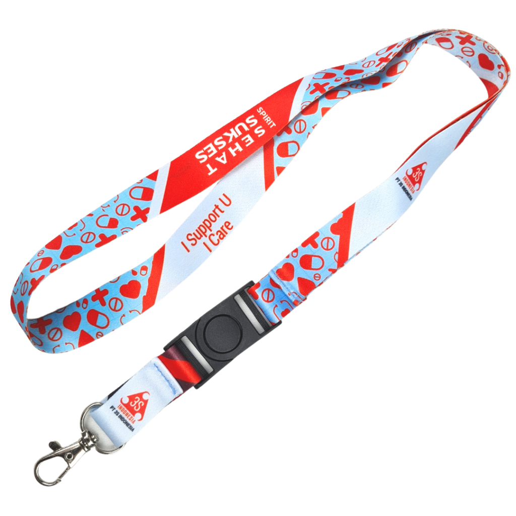 

Lanyard ID Card Custom Printing – Tali Sublim 2cm Satu Sisi Kualitas Premium